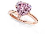 Rose gold Fancy Pink Heart Cut Diamond Solitaire Engagement Ring with Four-Prong Setting and Classic Band_21