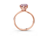 Rose gold Fancy Pink Heart Cut Diamond Solitaire Engagement Ring with Four-Prong Setting and Classic Band_23