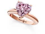 Rose gold Fancy Pink Heart Cut Diamond Solitaire Engagement Ring with Round Band and Four-Prong Setting_216