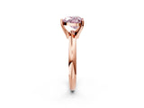Rose gold Fancy Pink Heart Cut Diamond Solitaire Engagement Ring with Round Band and Four-Prong Setting_217