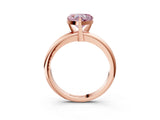 Rose gold Fancy Pink Heart Cut Diamond Solitaire Engagement Ring with Round Band and Four-Prong Setting_218