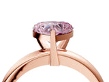 Rose gold Fancy Pink Heart Cut Diamond Solitaire Engagement Ring with Round Band and Four-Prong Setting_219