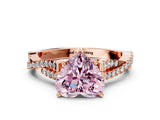 Rose gold Fancy Pink Heart Cut Diamond Solitaire Engagement Ring with Twisted Pavé Band and Four-Prong Setting_37