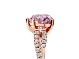 Rose gold Fancy Pink Heart Cut Diamond Solitaire Engagement Ring with Twisted Pavé Band and Four-Prong Setting_42