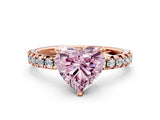 Rose gold Fancy Pink Heart Cut Diamond Solitaire Pavé Engagement Ring with Round Band and Prong Setting_49