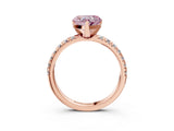 Rose gold Fancy Pink Heart Cut Diamond Solitaire Pavé Engagement Ring with Round Band and Prong Setting_52