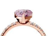 Rose gold Fancy Pink Heart Cut Diamond Solitaire Pavé Engagement Ring with Round Band and Prong Setting_53