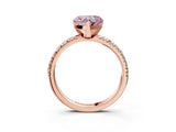 Rose gold Fancy Pink Heart Cut Diamond Solitaire Pavé Engagement Ring with Round Band and Prong Setting_70