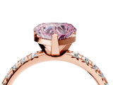 Rose gold Fancy Pink Heart Cut Diamond Solitaire Pavé Engagement Ring with Round Band and Prong Setting_71
