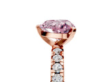 Rose gold Fancy Pink Heart Cut Diamond Solitaire Pavé Engagement Ring with Round Band and Prong Setting_72