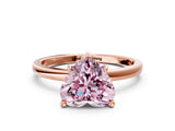 Rose gold Fancy Pink Heart Cut Diamond Solitaire Ring with Classic Band and Four-Prong Setting
