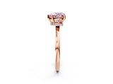 Rose gold Fancy Pink Heart Cut Diamond Solitaire Ring with Classic Band and Four-Prong Setting_2