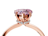 Rose gold Fancy Pink Heart Cut Diamond Solitaire Ring with Classic Band and Four-Prong Setting_4