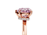 Rose gold Fancy Pink Heart Cut Diamond Solitaire Ring with Classic Band and Four-Prong Setting_5