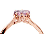 Rose gold Fancy Pink Heart Cut Diamond Solitaire Ring with Flower Prong Setting and Classic Band_16