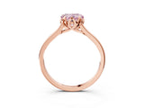 Rose gold Fancy Pink Heart Cut Diamond Solitaire Ring with Flower Prong Setting and Classic Band_39
