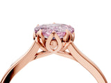 Rose gold Fancy Pink Heart Cut Diamond Solitaire Ring with Flower Prong Setting and Classic Band_40
