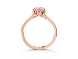 Rose gold Fancy Pink Heart Cut Diamond Solitaire Ring with Flower Prong Setting and Classic Band_67