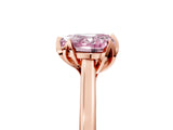 Rose gold Fancy Pink Heart Cut Diamond Solitaire Ring with Flower Prong Setting and Classic Band_69