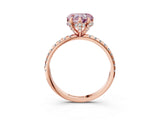 Rose gold Fancy Pink Heart Cut Diamond Solitaire Ring with Four-Prong Setting and Pavé Band_6