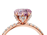 Rose gold Fancy Pink Heart Cut Diamond Solitaire Ring with Four-Prong Setting and Pavé Band_7
