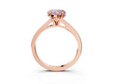 Rose gold Fancy Pink Heart Cut Diamond Solitaire Ring with Pavé Band and Prong Setting_15