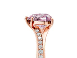 Rose gold Fancy Pink Heart Cut Diamond Solitaire Ring with Pavé Band and Prong Setting_17