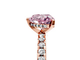 Rose gold Fancy Pink Heart Cut Diamond Solitaire Ring with Round  Pavé Band and Four-Prong Setting_41