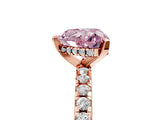 Rose gold Fancy Pink Heart Cut Diamond Solitaire Ring with Round  Pavé Band and Four-Prong Setting_49