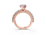 Rose gold Fancy Pink Heart Cut Diamond Solitaire Ring with Shared Prong Pavé Band and Four-Prong Setting_60