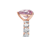 Rose gold Fancy Pink Heart Cut Diamond Solitaire Ring with Shared Prong Pavé Band and Four-Prong Setting_62
