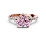 Rose gold Fancy Pink Heart Cut Diamond Solitaire Ring with Side Stones and Four-Prong Setting_51