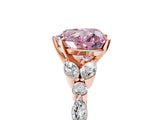 Rose gold Fancy Pink Heart Cut Diamond Solitaire Ring with Side Stones and Four-Prong Setting_56