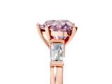 Rose gold Fancy Pink Heart  Cut Diamond Solitaire Ring with Tapered Baguette Accents and Four-Prong Setting_66