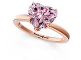 Rose gold Fancy Pink Heart Cut Diamond Solitaire Ring with Thin Band and Prong Setting_13