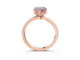 Rose gold Fancy Pink Heart Cut Diamond Solitaire Ring with Thin Band and Prong Setting_15
