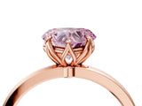 Rose gold Fancy Pink Heart Cut Diamond Solitaire Ring with Thin Band and Prong Setting_16