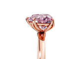 Rose gold Fancy Pink Heart Cut Diamond Solitaire Ring with Thin Band and Prong Setting_17