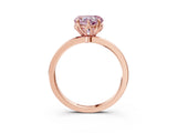 Rose gold Fancy Pink Heart Cut Diamond Solitaire Ring with Thin Band and Prong Setting_27