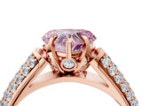 Rose gold Fancy Pink Heart Cut Diamond Solitaire Ring with Three-Row Pavé Band and Four-Prong Setting_41