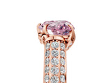 Rose gold Fancy Pink Heart Cut Diamond Solitaire Ring with Three-Row Pavé Band and Four-Prong Setting_42