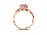 Rose gold Fancy Pink Heart Cut Diamond Solitaire Ring with Twist Band and Four-Prong Setting_145