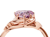 Rose gold Fancy Pink Heart Cut Diamond Solitaire Ring with Twist Band and Four-Prong Setting_146