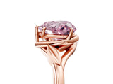Rose gold Fancy Pink Heart Cut Diamond Solitaire Ring with Twist Band and Four-Prong Setting_147