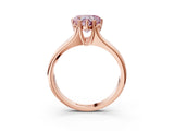 Rose gold Fancy Pink Heart Cut Diamond Solitaire Ring with Wide Band and Prong Setting_69