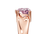 Rose gold Fancy Pink Heart Cut Diamond Solitaire Ring with Wide Band and Prong Setting_71