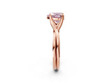 Rose gold Fancy Pink Heart Cut Diamond Solitaire Twist Band Prong Setting Ring_69