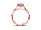 Rose gold Fancy Pink Heart Cut Diamond Solitaire Twist Band Prong Setting Ring_70