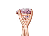 Rose gold Fancy Pink Heart Cut Diamond Solitaire Twist Band Prong Setting Ring_72