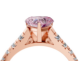 Rose gold Fancy Pink Heart  Cut Diamond Solitaire with Pave Band and Four-Prong Setting_117